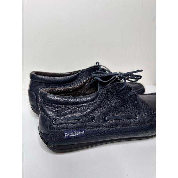 Russell & Bromley Leather Moccassin Loafer Lace Up Mid Top Navy LaceUp Driver 42 - Picture 5 of 12